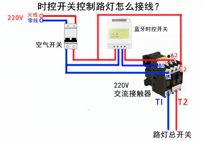 時(shí)控開關(guān)和交流接觸器接線圖